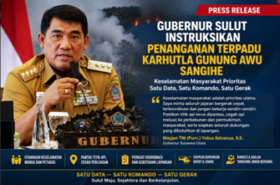 Karhutla Gunung Awu Jadi Perhatian Serius Pemprov Sulut, Yulius Selvanus: Keselamatan Masyarakat Prioritas
