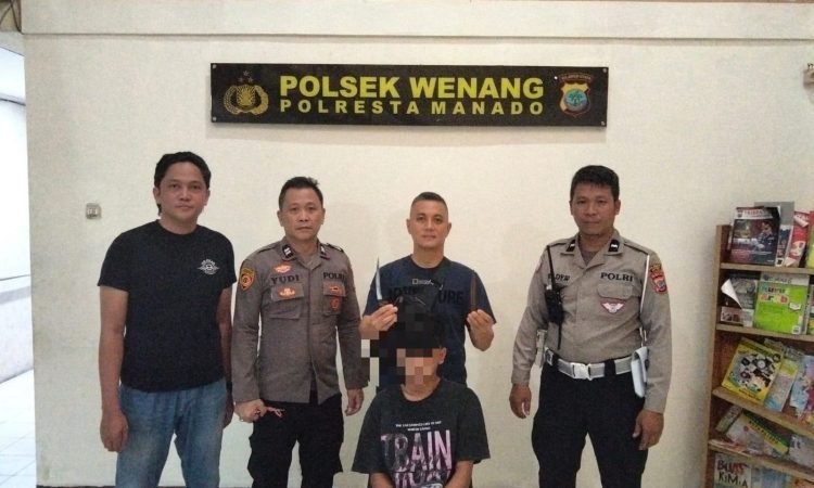 Adu Mulut Berujung Tikaman, Polsek Wenang Amankan Terduga Pelaku di Depan Gelael