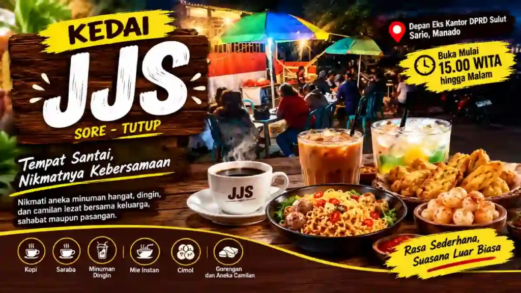 Kedai JJS Sario, Tempat Santai Sore hingga Malam dengan Sajian Hangat dan Camilan Favorit